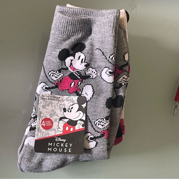 Disney Accessories - DISNEY MICKEY MOUSE SOCKS 4-PACK SHOE SIZE 4-10  NWT